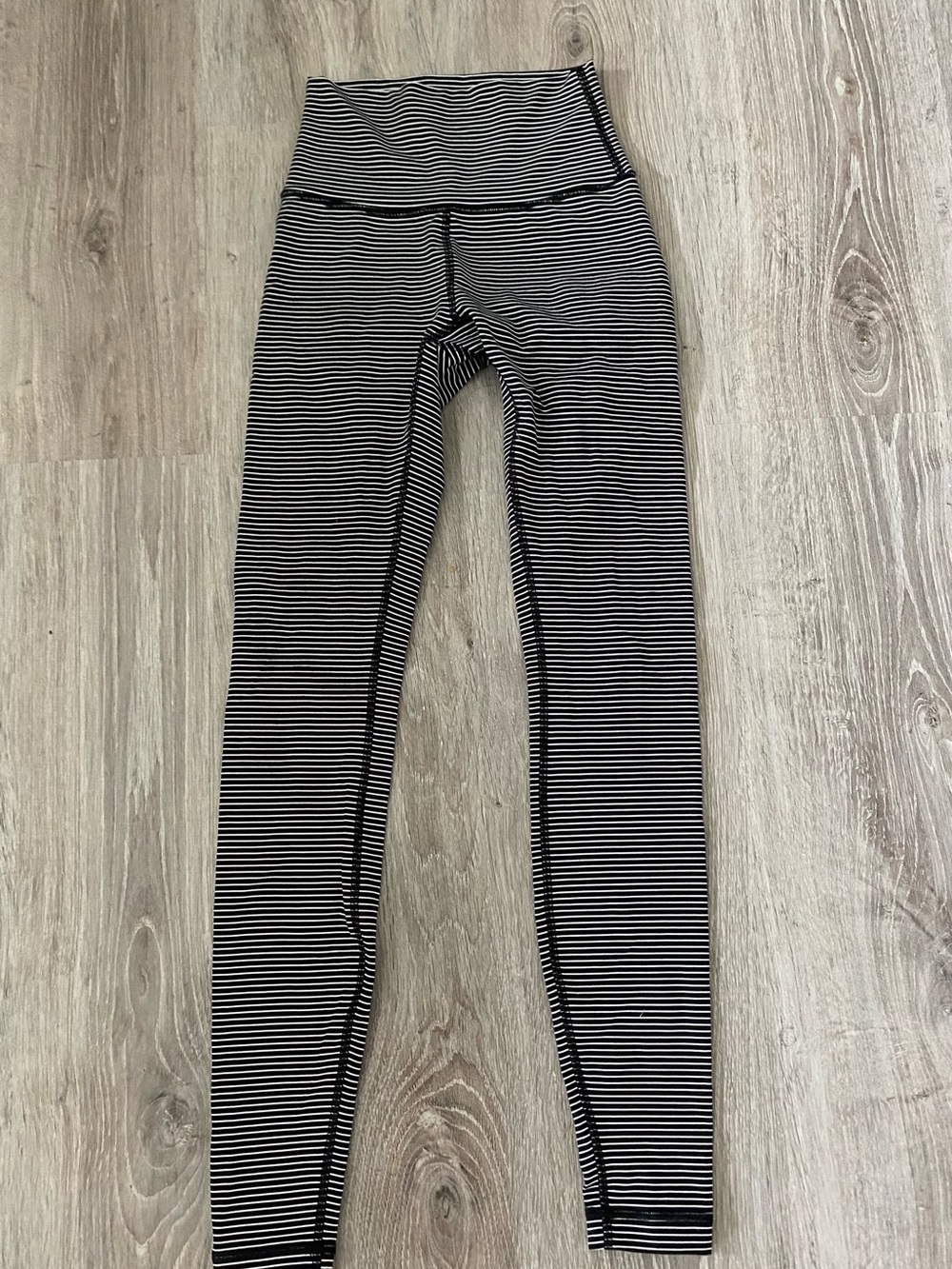Striped Black and White Lululemon Leggings
